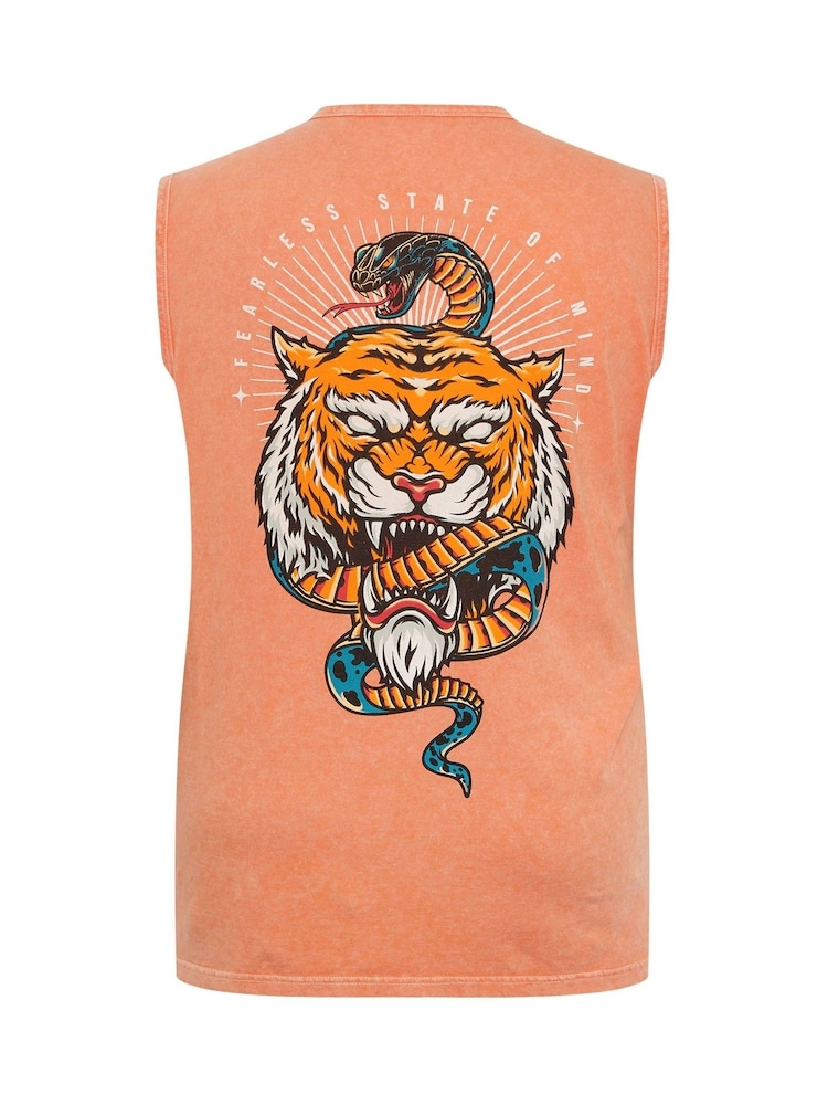 BadRhino Big & Tall Pink Acid Wash 100% Cotton Vest - Image 2 of 2