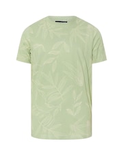 BadRhino Big & Tall Green Leaf Print 100% Cotton T-Shirt - Image 1 of 2