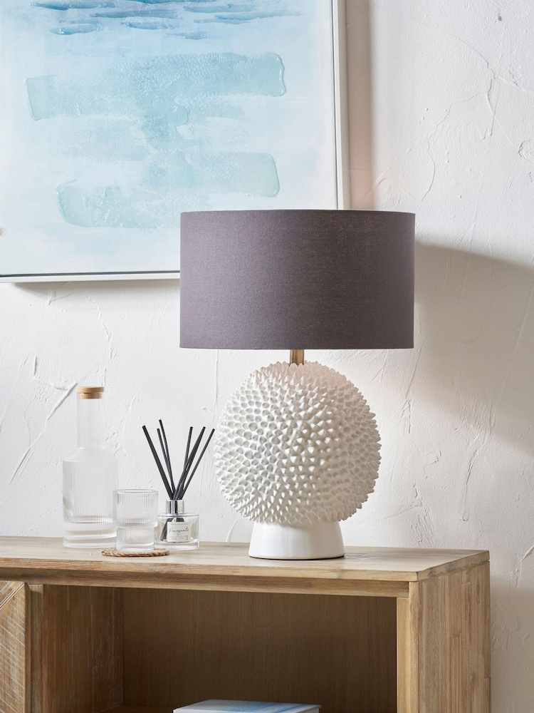 Pacific Lifestyle Cream Wrenley Ceramic Sea Urchin Table Lamp - Image 1 of 5