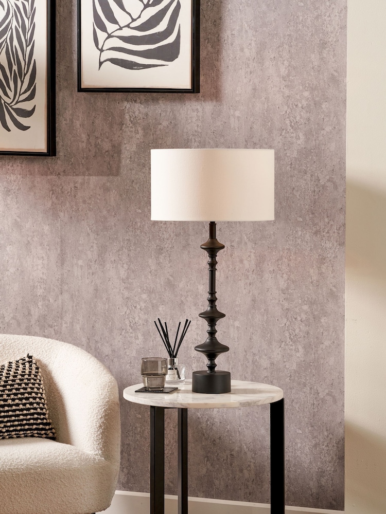 Pacific Lifestyle Black Emilio Candlestick Table Lamp - Image 1 of 5