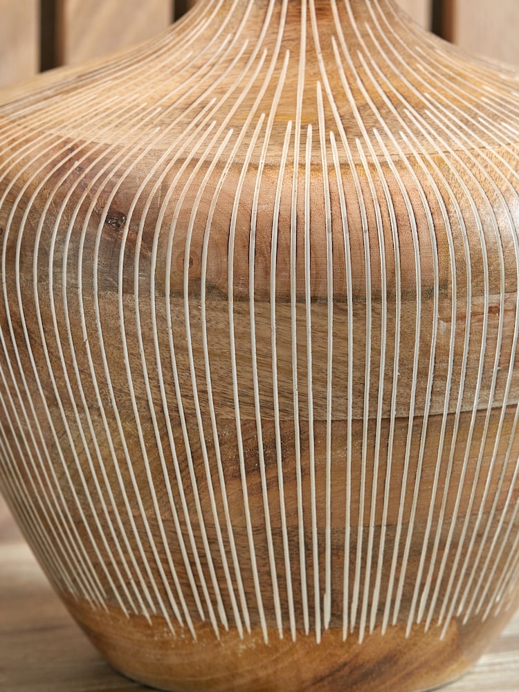 Pacific Lifestyle White Manaia Wash Textured Wood Table Lamp - Image 2 of 5