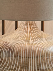 Pacific Lifestyle White Manaia Wash Textured Wood Table Lamp - Image 3 of 5