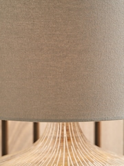 Pacific Lifestyle White Manaia Wash Textured Wood Table Lamp - Image 4 of 5
