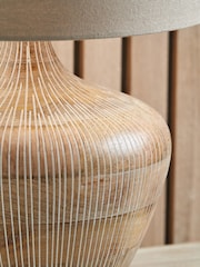 Pacific Lifestyle White Manaia Wash Textured Wood Table Lamp - Image 5 of 5