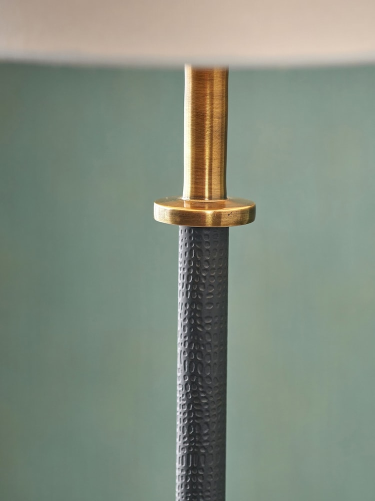 Pacific Lifestyle Black Antoine Croc Metal Table Lamp - Image 2 of 5