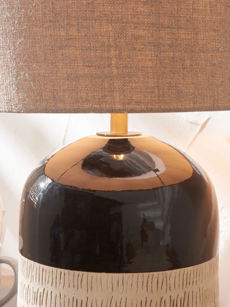 Pacific Lifestyle Black Lotta Stoneware Table Lamp - Image 2 of 5