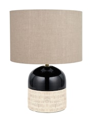 Pacific Lifestyle Black Lotta Stoneware Table Lamp - Image 4 of 5