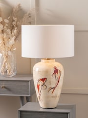 Pacific Lifestyle Natural Emerayn Koi Ceramic Table Lamp - Image 1 of 5