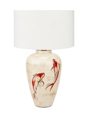 Pacific Lifestyle Natural Emerayn Koi Ceramic Table Lamp - Image 4 of 5