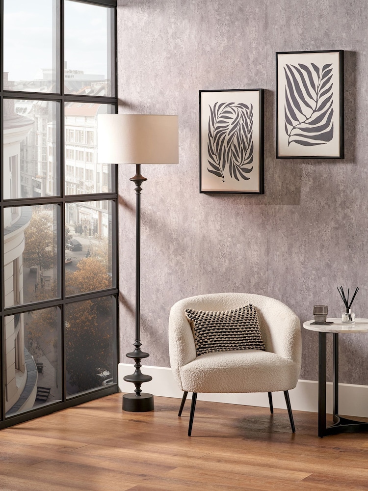 Pacific Lifestyle Black Emilio Candlestick Floor Lamp - Image 1 of 5