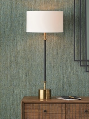 Pacific Lifestyle Black Antoine Croc Tall Metal Table Lamp - Image 1 of 5