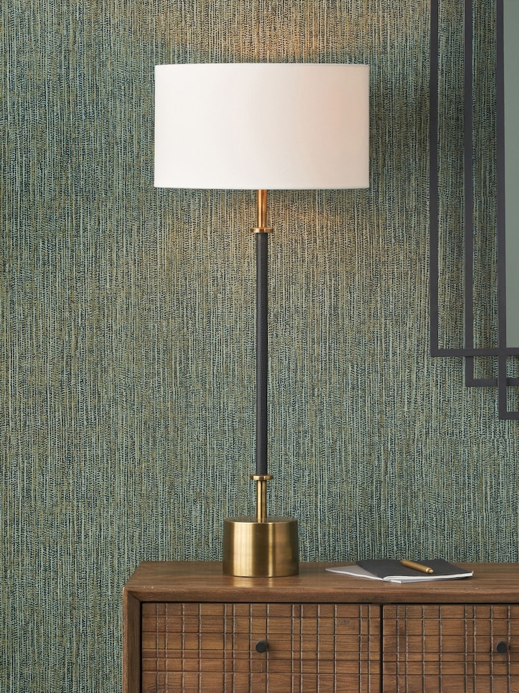 Pacific Lifestyle Black Antoine Croc Tall Metal Table Lamp - Image 1 of 5