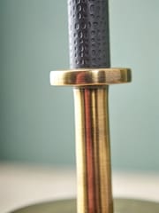 Pacific Lifestyle Black Antoine Croc Tall Metal Table Lamp - Image 3 of 5