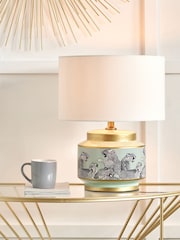 Pacific Lifestyle Green Saskia Cheetah Ceramic Table Lamp - Image 1 of 5