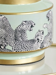 Pacific Lifestyle Green Saskia Cheetah Ceramic Table Lamp - Image 3 of 5