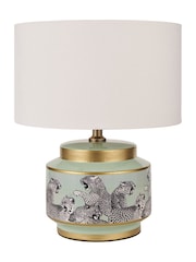 Pacific Lifestyle Green Saskia Cheetah Ceramic Table Lamp - Image 4 of 5