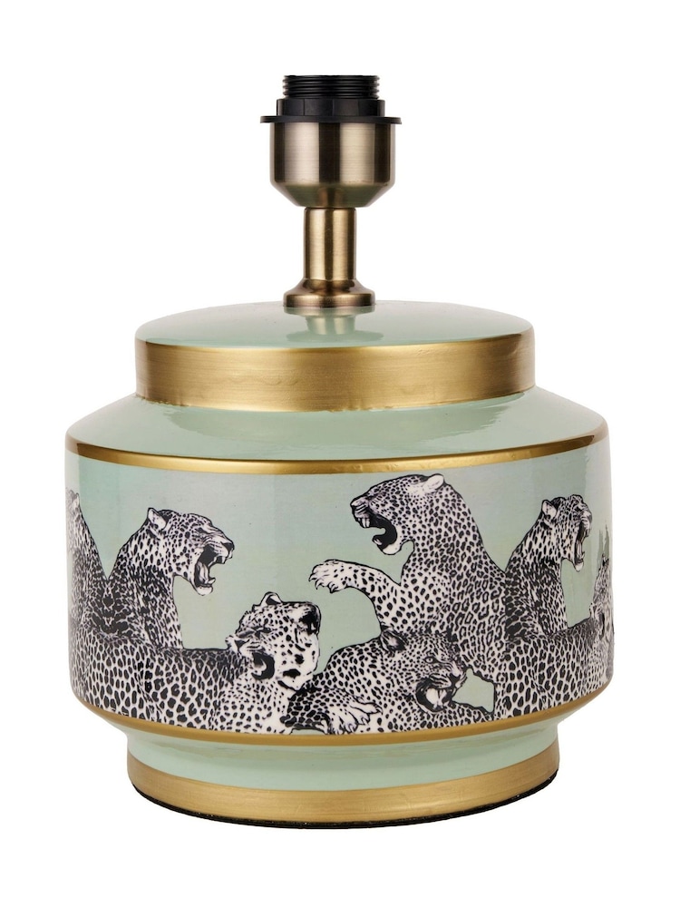 Pacific Lifestyle Green Saskia Cheetah Ceramic Table Lamp - Image 5 of 5
