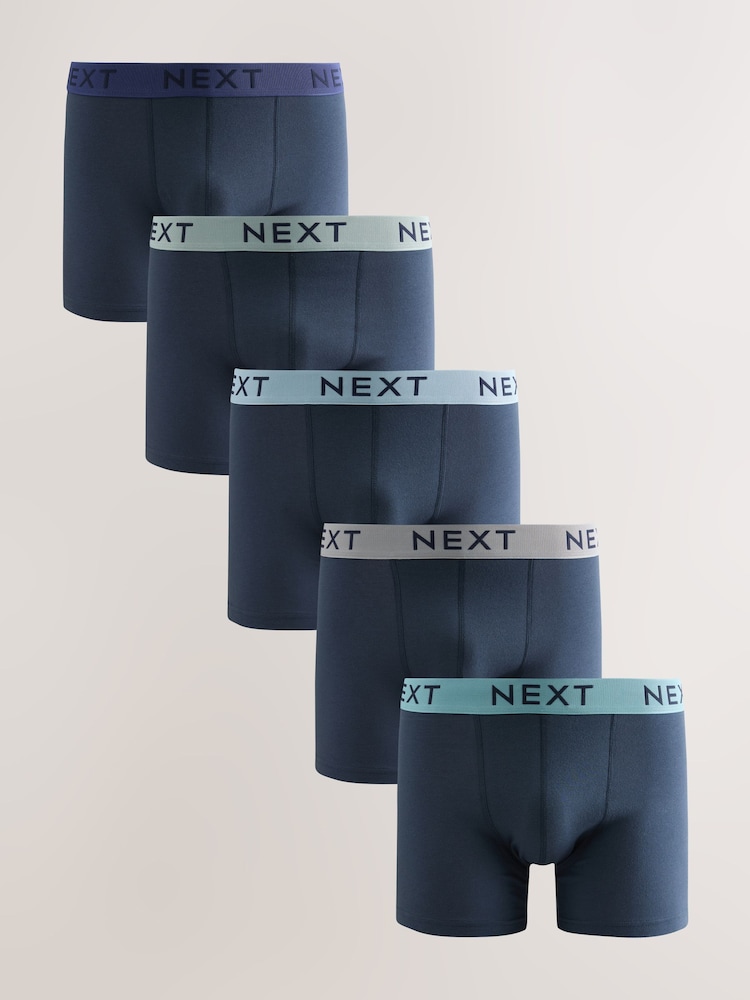 Blue Trunk Boxers 5 Pack - Image 1 of 9 Blue Trunk Boxers 5 Pack - Image 1 of 9