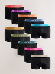 Black Bright White Gold Waistbands A-Front Boxers 10 Pack - Image 1 of 15