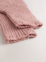 Pink Rib Knit Gloves - Image 2 of 3