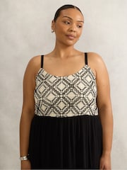 Live Unlimited Black Curve Crinkled Crochet Dress - Image 4 of 7
