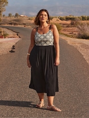 Live Unlimited Black Curve Crinkled Crochet Dress - Image 6 of 7