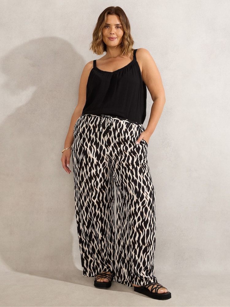 Live Unlimited Curve Mono Print Wide Leg Trousers - Bild 1 von 2