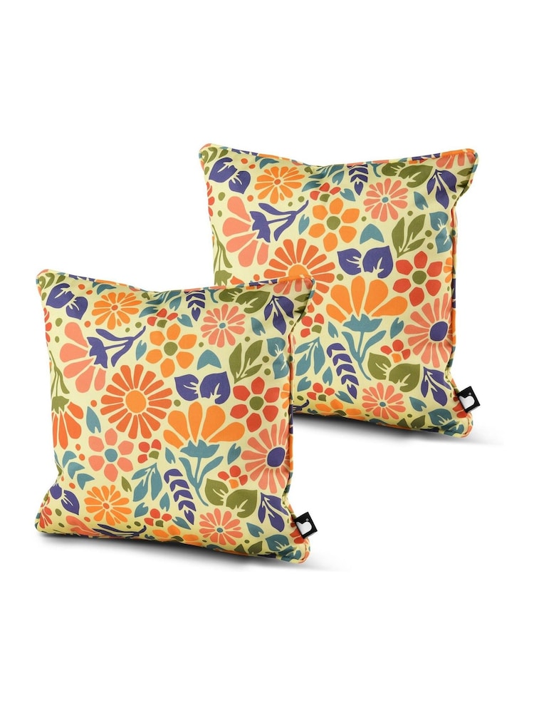 Extreme Lounging 2 Pack White B Cushions Outdoor Flower Power - Image 1 of 1