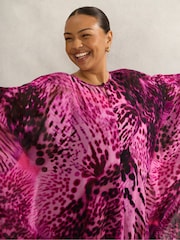 Live Unlimited Pink Curve Animal Print Kaftan Dress - Image 2 of 6