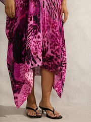 Live Unlimited Pink Curve Animal Print Kaftan Dress - Image 3 of 6