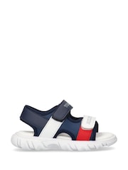 Tommy Hilfiger Blue Colourblock Velcro Sandals - Image 1 of 4