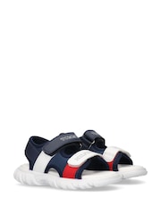 Tommy Hilfiger Blue Colourblock Velcro Sandals - Image 2 of 4