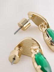 Green Sparkle Drop Stud Earrings - Image 3 of 3
