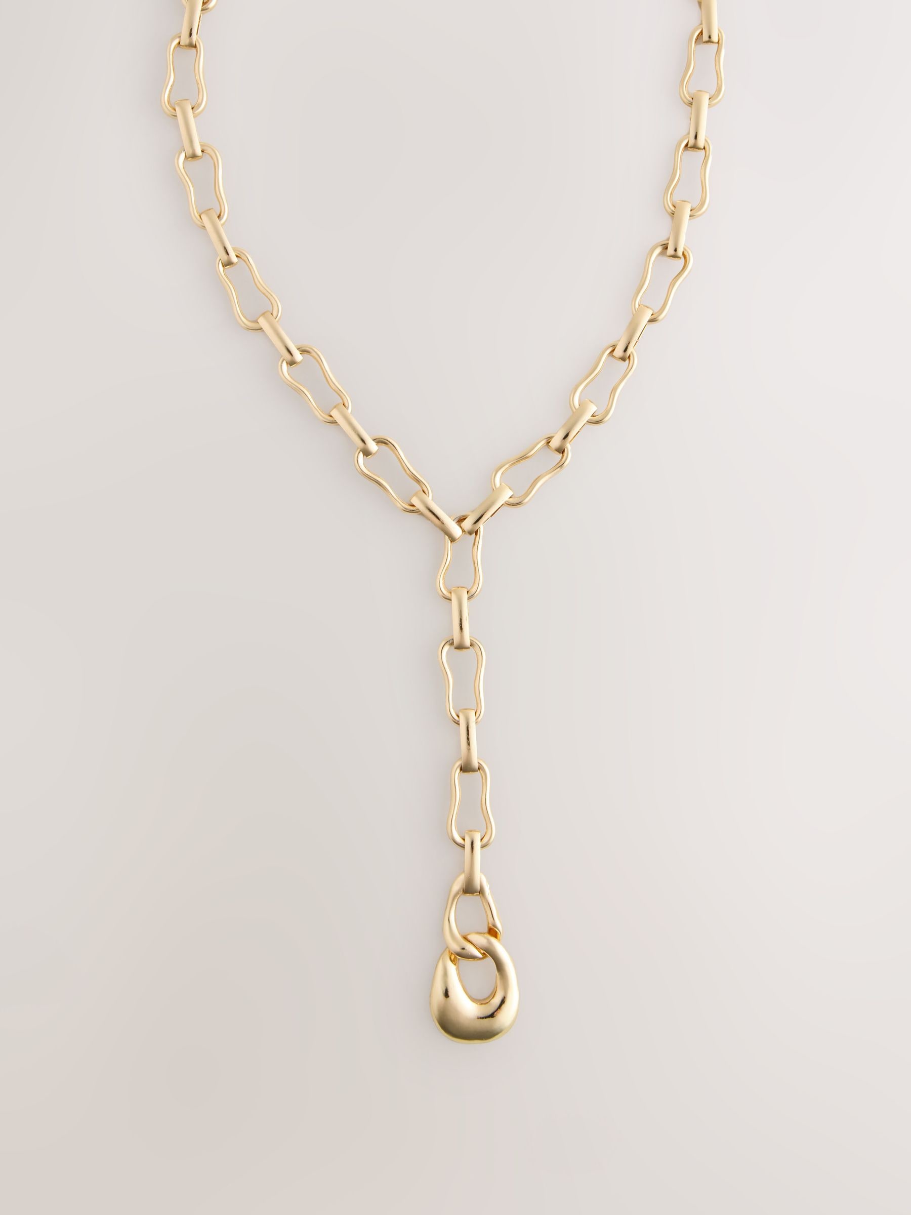 Buy Gold Tone Shaped Y Chain Necklace from Next Malta