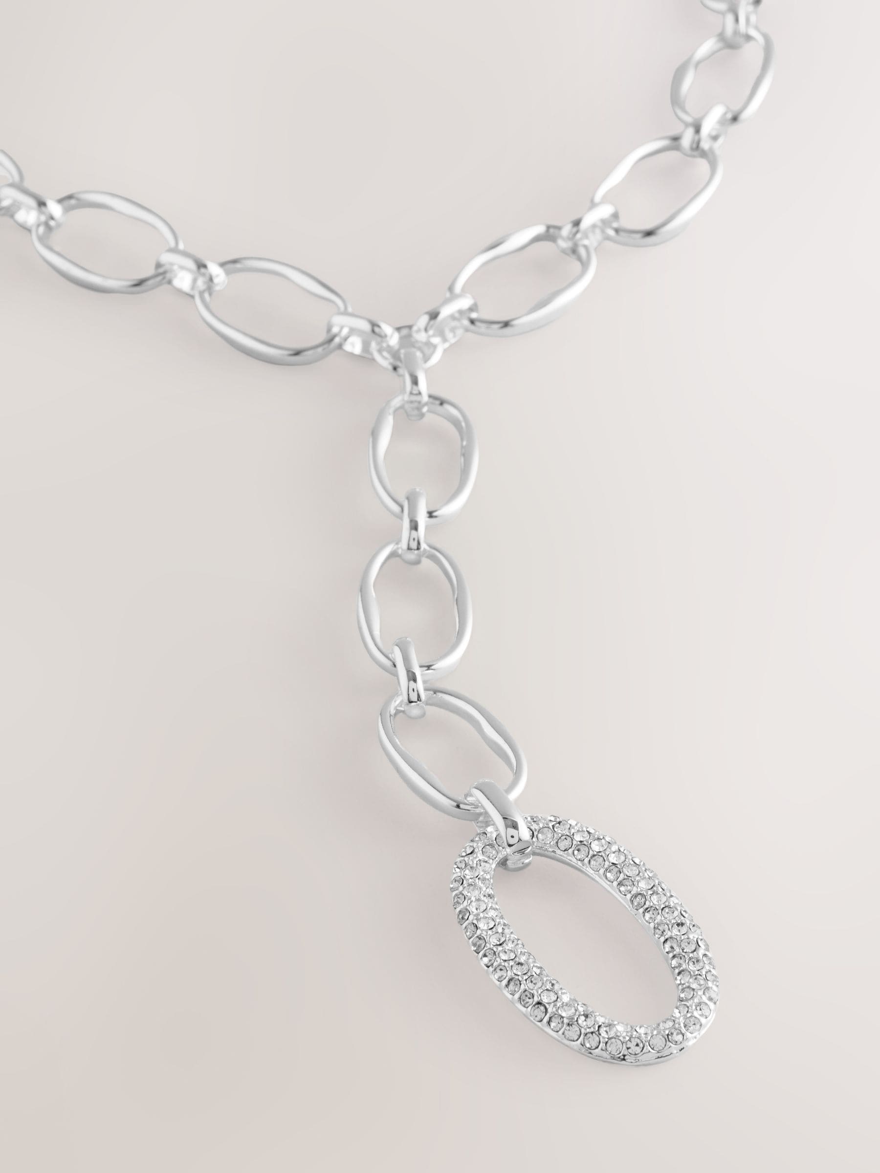 Buy Silver Tone Sparkle Link Chain Y Necklace from Next South Africa