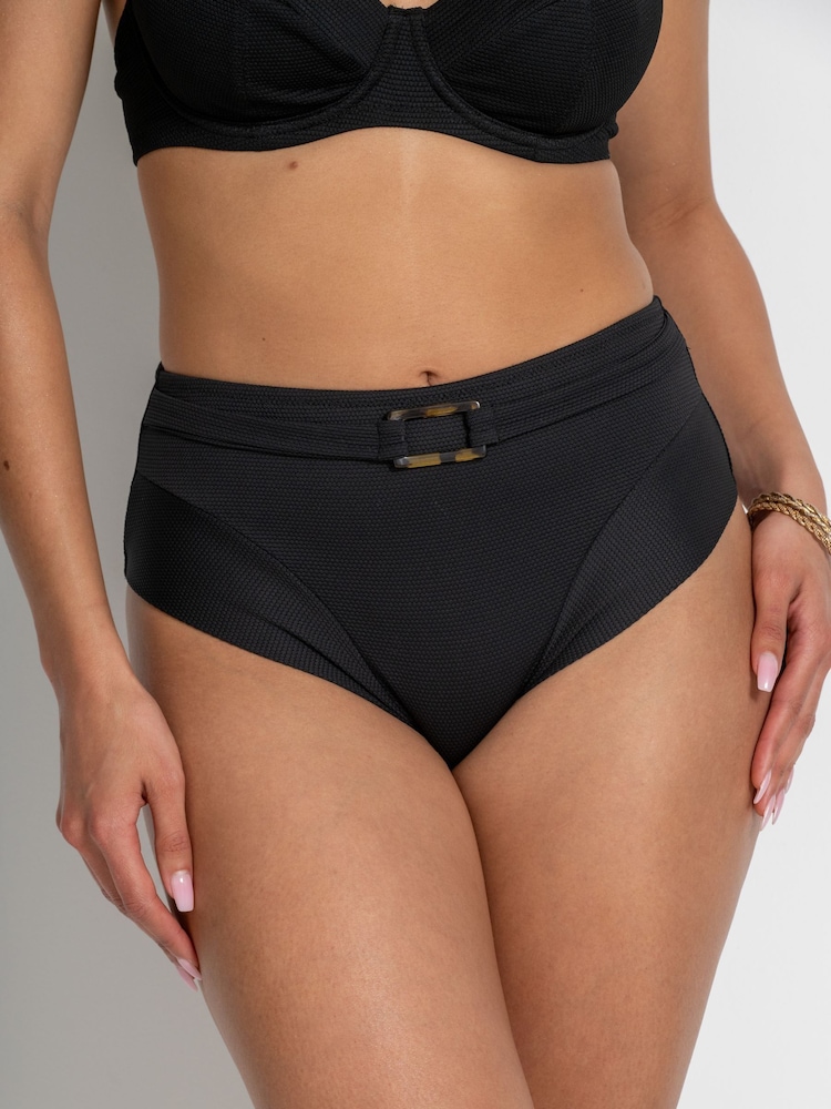 Pour Moi Black High Waist Hawaii Super Belted Tummy Control Briefs - Image 2 of 4