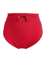 Pour Moi Red High Waist Hawaii Super High Waist Belted Tummy Control Briefs - Image 3 of 4