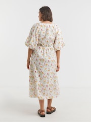 Simply Be Cream Crinkle Button Through Maxi Dress - Image 3 of 4