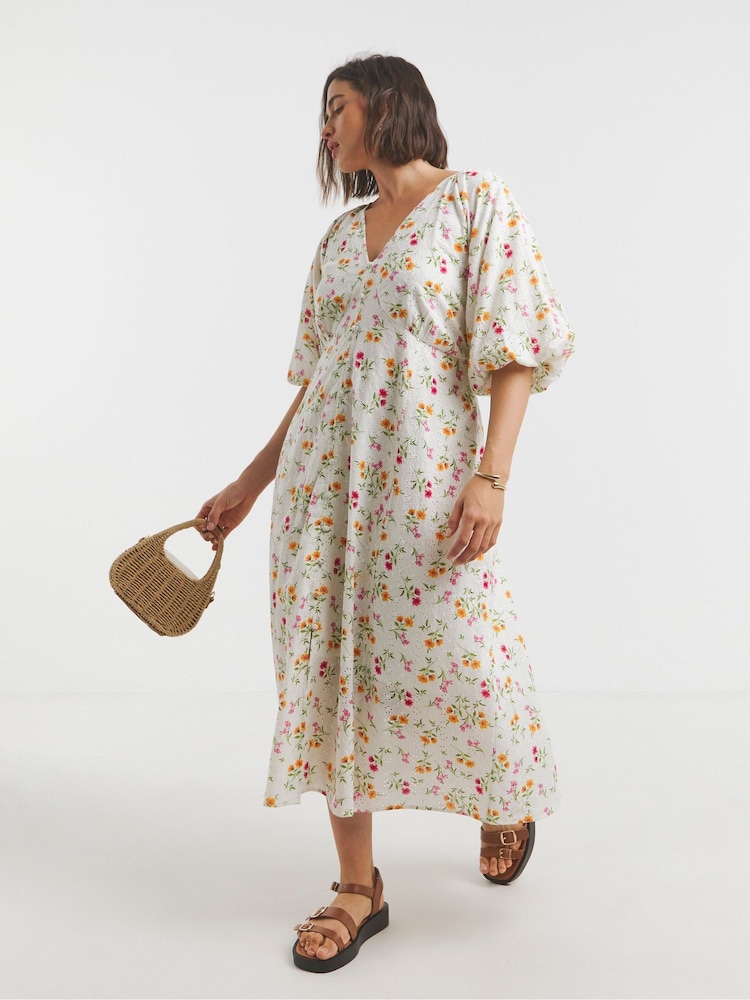 Simply Be Cream Crinkle Button Through Maxi Dress - Image 4 of 4