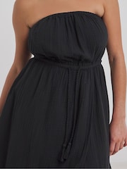 Simply Be Black 100% Cotton Beach To Beach Strapless Dress - Image 3 of 4