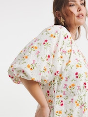 Simply Be 100% Cotton Floral Broderie Midi Dress - Imagen 3 de 4