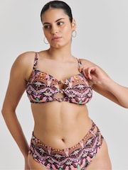 Simply Be Pink Knot Detail Bikini Set - Image 1 of 4