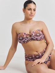 Simply Be Pink Knot Detail Bikini Set - Image 3 of 4