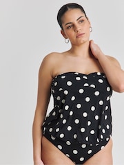 Simply Be Black Magisculpt Blouson Tankini Top - Image 1 of 4