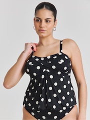 Simply Be Black Magisculpt Blouson Tankini Top - Image 4 of 4