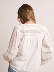 Anthology by JD Williams White Crochet Lace Detail Blouse - Image 2 of 7