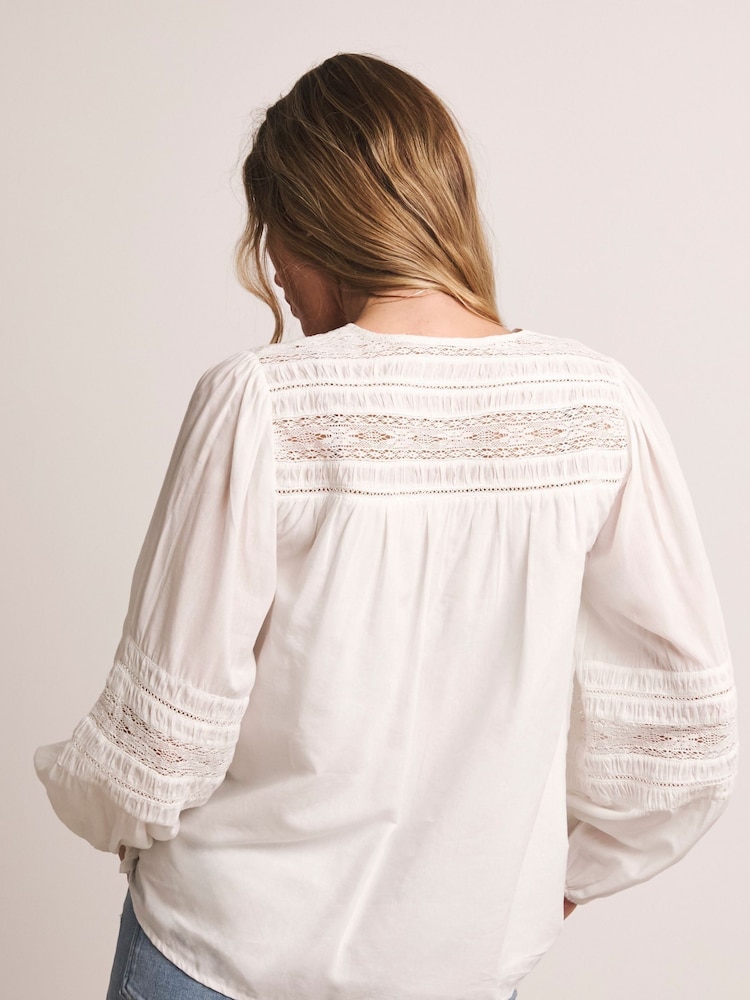 Anthology by JD Williams White Crochet Lace Detail Blouse - Image 2 of 7