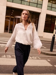 Anthology by JD Williams White Crochet Lace Detail Blouse - Image 7 of 7