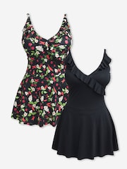 Simply Be Black Value Swimdresses 2 Pack - Image 1 of 5