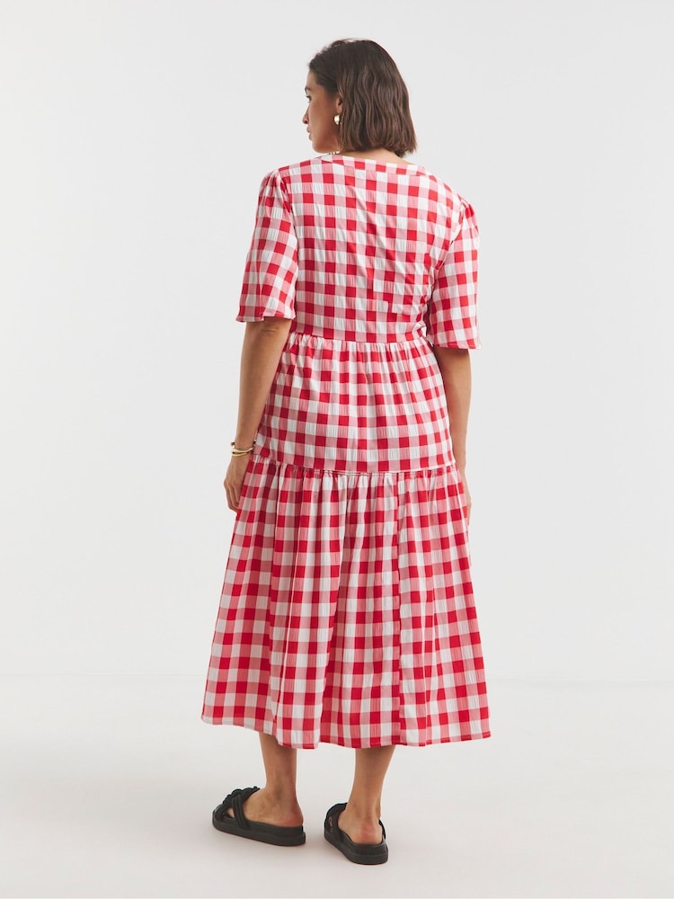 Simply Be Gingham Button Through Midi Dress - Imagen 2 de 4 Simply Be Gingham Button Through Midi Dress - Imagen 2 de 4